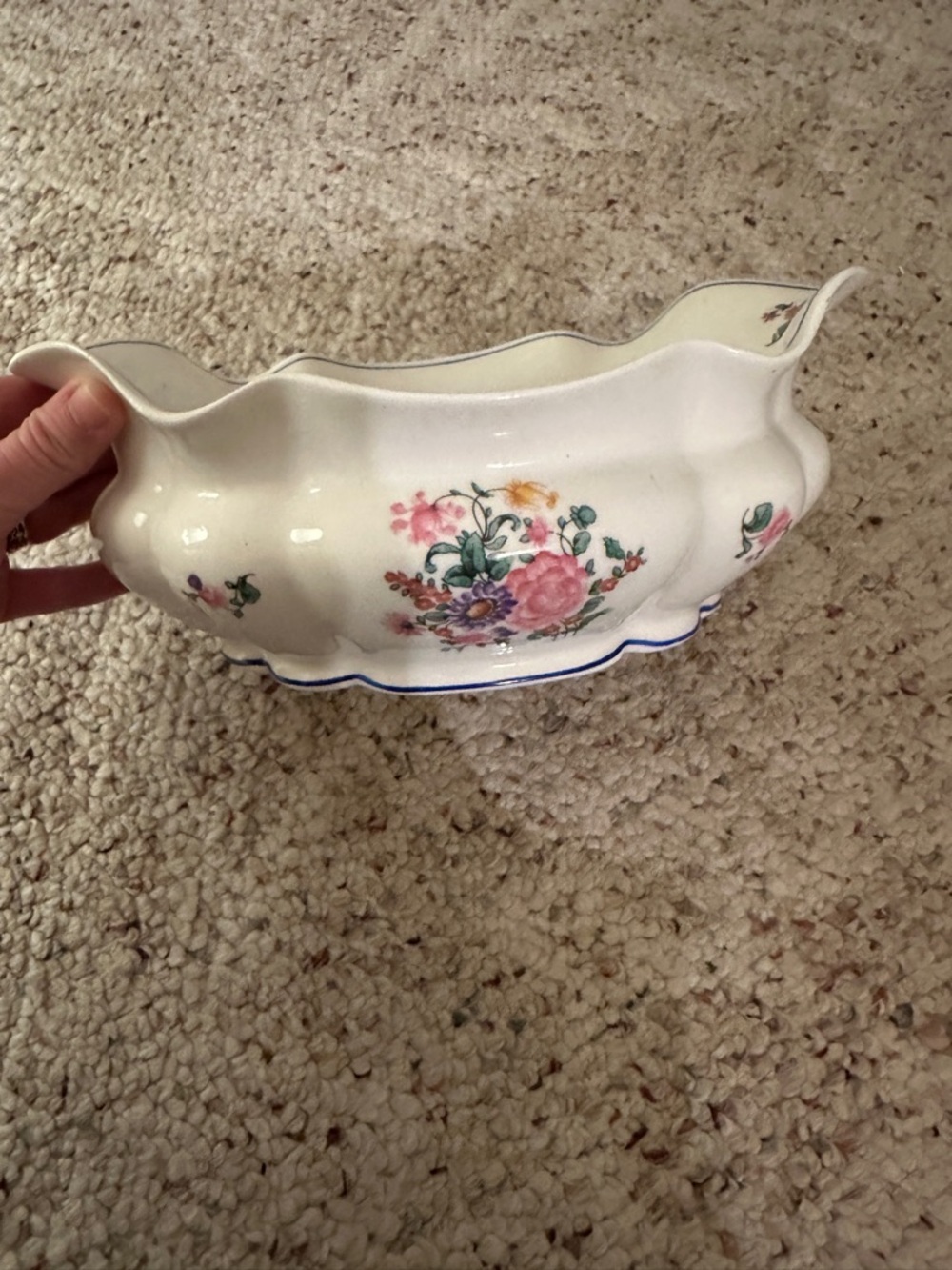 RARE George Jones & Sons England floral vintage serving bowl.